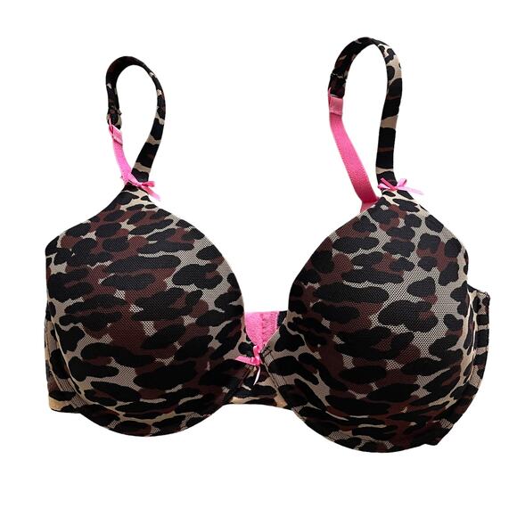 Betsey Johnson Intimates Padded Animal Print Bra Underwire Size 34D - Picture 1 of 5